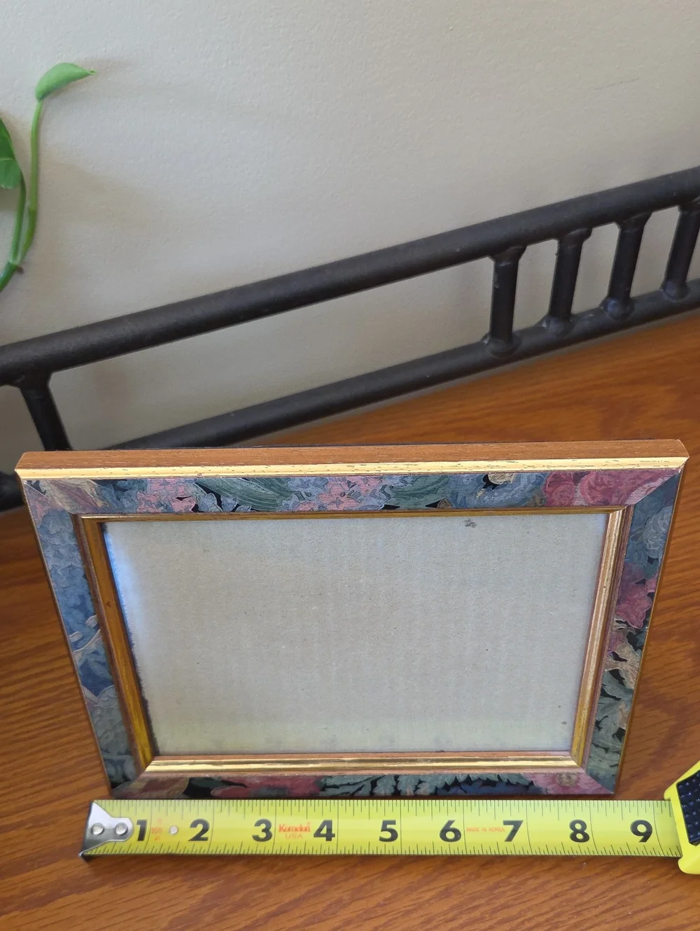 Floral Pattern Gold Trim Picture Frame - Multicolor Floral- Holds 5x7 Photo